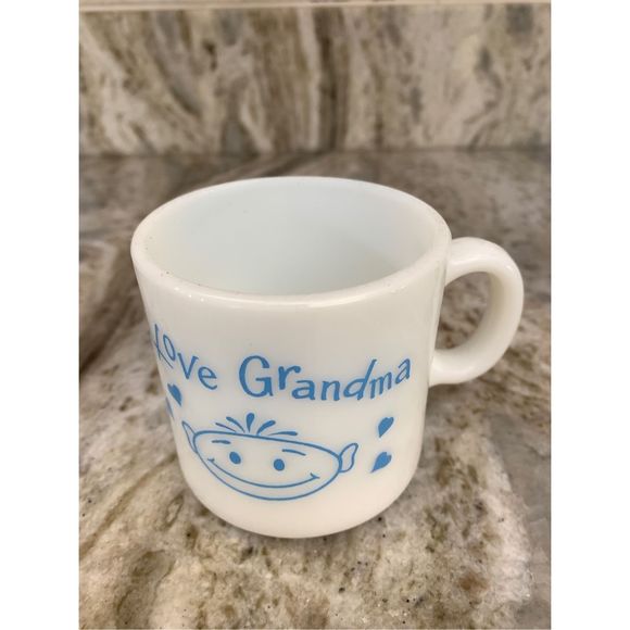 Milk Glass Grandma Grandpa Vintage Coffee Cups #grandma #grandpa #RARE FIND - Picture 2 of 8
